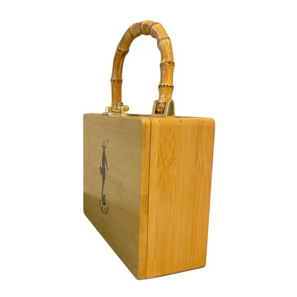 RARE Hula Lula Rex Mardi Gras Ladies Wooden Purse Decorative Bling Handbag - Picture 5 of 16